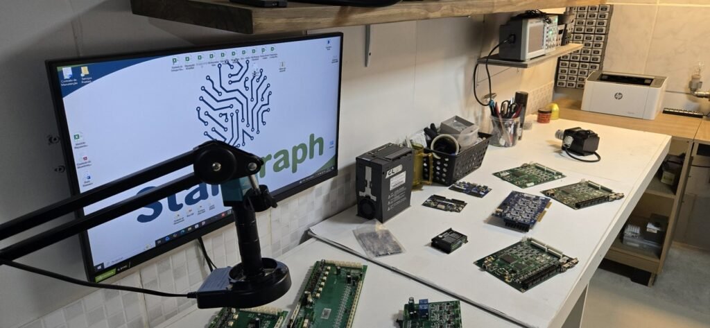 Bancada de reparo de placas eletrônicas da StanGraph