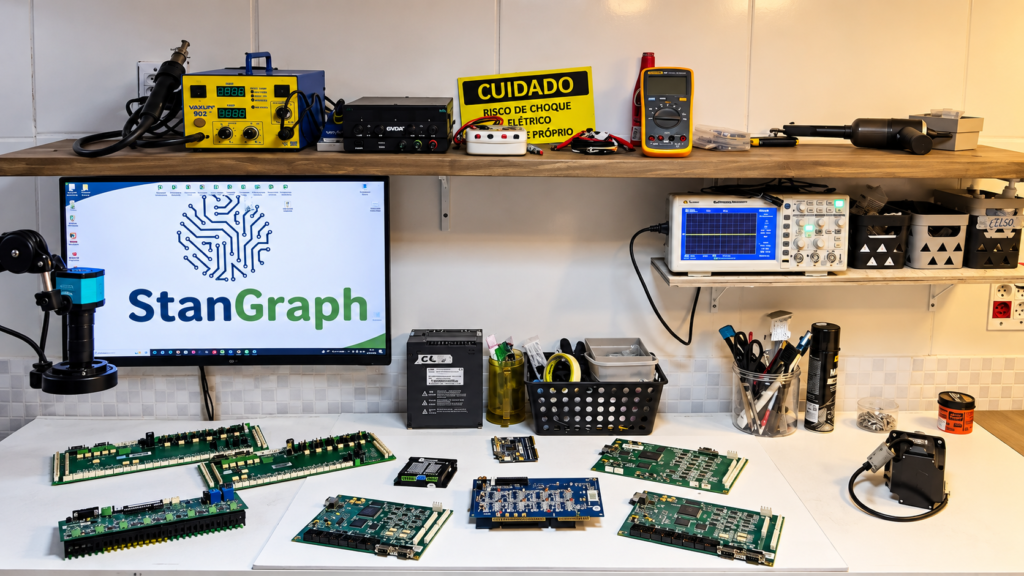 Laboratório StanGraph para reparo de placas eletrônicas CTP e UVCTP CRON