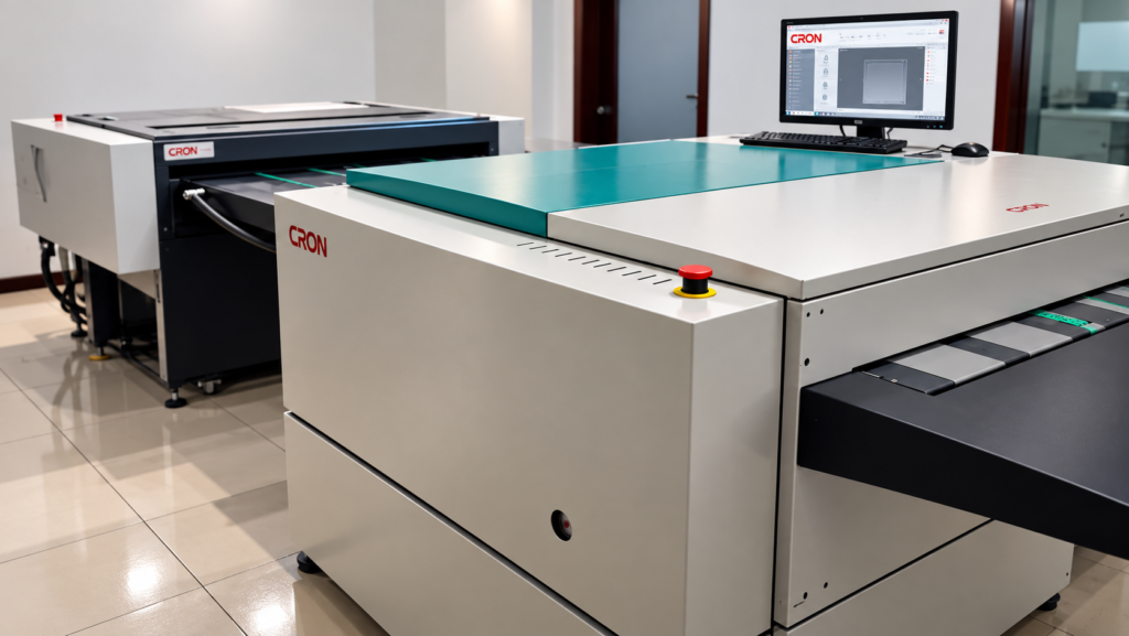 Equipamento CTP CRON em produção industrial